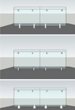 Ganzglasgeländer Aussen, Montage mit Bodenglasklemmen- Sicherheitsglas
