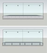 Ganzglasgeländer Aussen, Seitenmontage - Sicherheitsglas