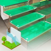 Glastreppen aus VSG, Begehbares getöntes Glas Matt