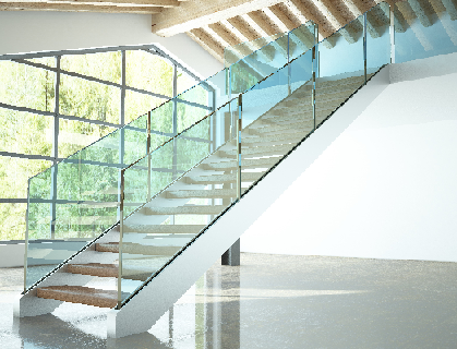 Treppengeländer aus Glas Glastreppen Glasgeländer für Außen nach Maß konfigurieren