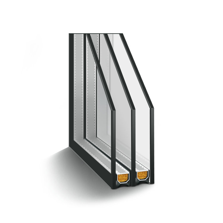 3 fach Fensterglas, 4 / 12 / 4 / 12 / 4 mm, Argon, ab 121.09 EUR/m²