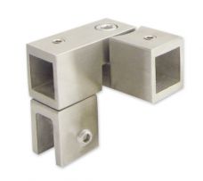 Eckverbinder verstellbar mit Glasanschluss Bohle square 15x15