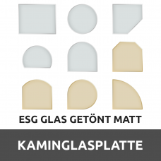 Kaminglasplatte aus ESG getöntes Glas Matt