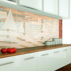 Küchenrückwand aus ESG Durchsichtig mit Motive Sandstrahlen Konfigurieren