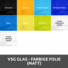 VSG glas durch farbige Folie (Matt)