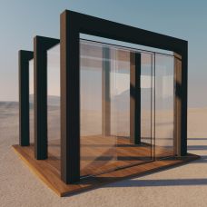 Pavillon aus VSG Glas (Klar) 