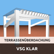 Terrassenüberdachung aus VSG Glas (Klar) 