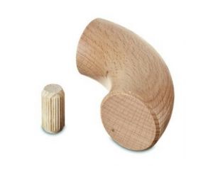 Endbogen für Holzhandlauf, buche, unbehandelt Ø42 mm, Modell 0739, pro Stück