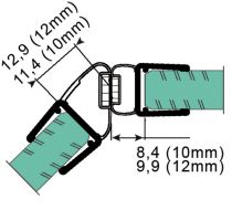 Duschtürdichtung mit 135° Magnetprofil für 10 - 12 mm
