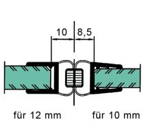 Duschtürdichtung mit 180° Magnetprofil für 10 - 12 mm