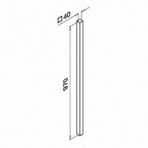 Geländerpfostenrohr, Square Line, Modell 4901, Höhe - 970 mm, Indoor, pro Stück