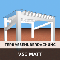 Terrassenüberdachung aus VSG Glas (Matt) 