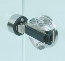 Glastürscharnier Verifix® Clix 90° für einliegende Türen mit Federzuhaltung