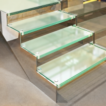 Glass stairs made of VSG Laminated Glass, Walk in glass (Matt) Configure