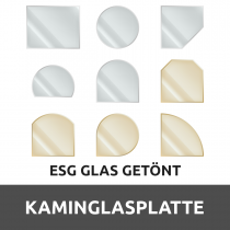 Kaminglasplatte aus ESG getöntes Glas durchsichtig