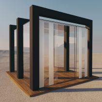 Glas für Pavillon aus VSG Klar mit Motive Sandstrahlen Konfigurieren