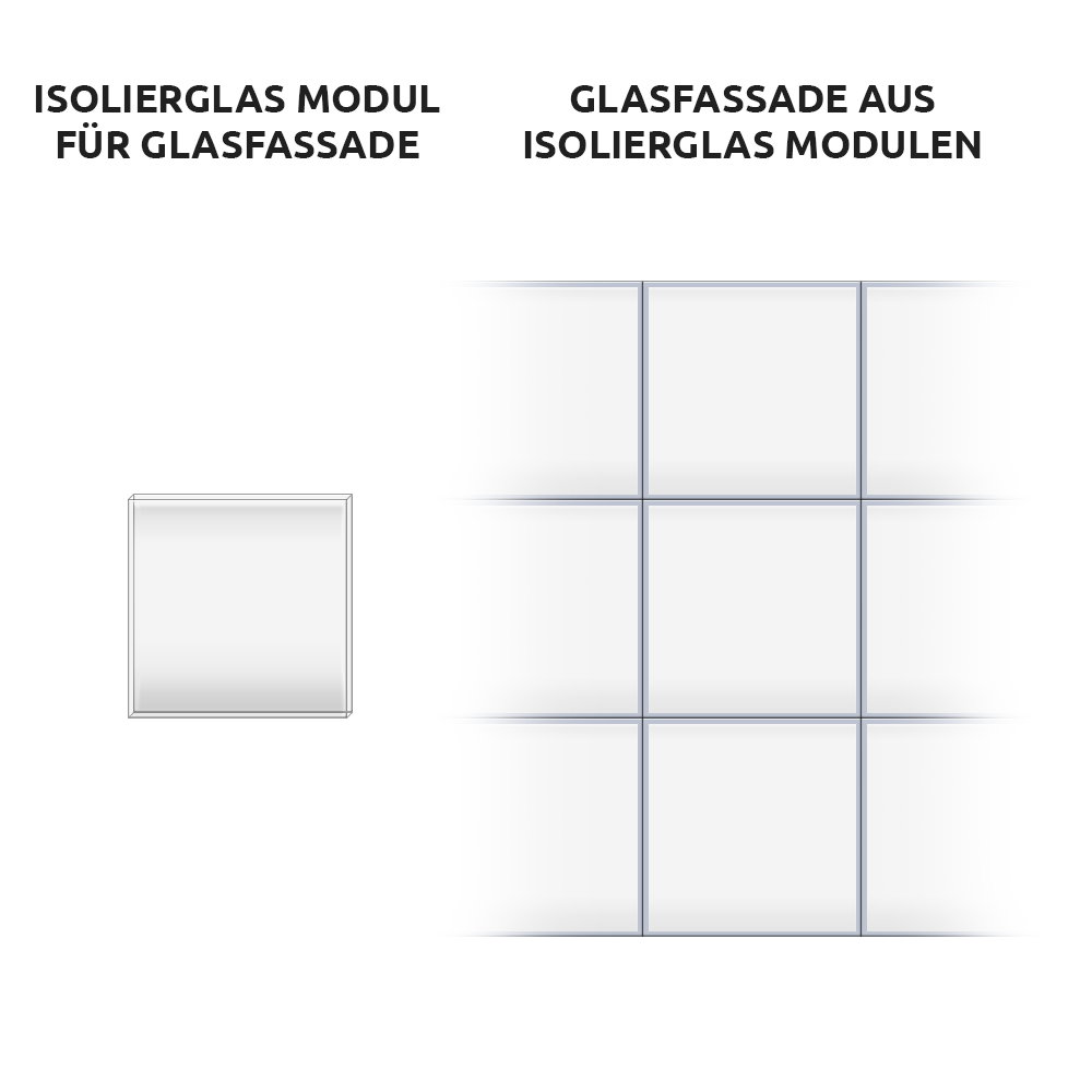 Glasfassade aus 2-fach Isolierglas